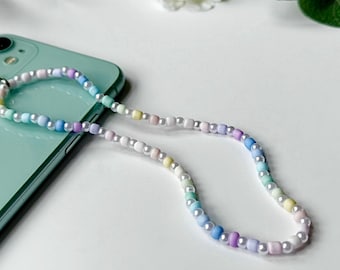 Pastel & Pearl Handmade Beaded Phonecharm | Phone Strap | Mobile Phone accessory | Beaded Phone Chain