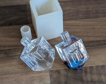 Handmade Silicone Dreidel Mould – 3 Piece Resin Casting Mould – Hanukkah DIY Craft Gift