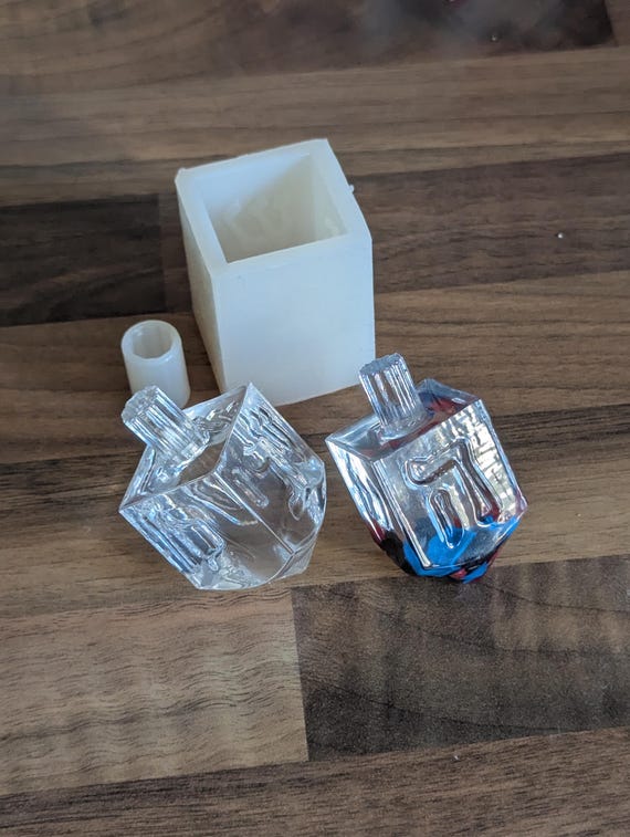 Handmade Silicone Dreidel Mould – 3 Piece Resin Casting Mould – Hanukkah DIY Craft Gift