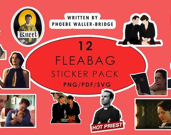 Fleabag tv series love Sticker,Laptop Sticker PNG, SVG, PDF Files,Valentines Day Logo, Svg Files for Tshirt, Fleabag Hot Priest Logo Sticker