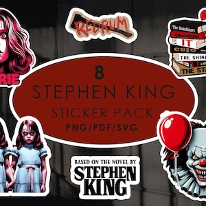 Stephen King Horror Movie Sticker Pack: Halloween PNG, SVG, PDF (Digital Download)