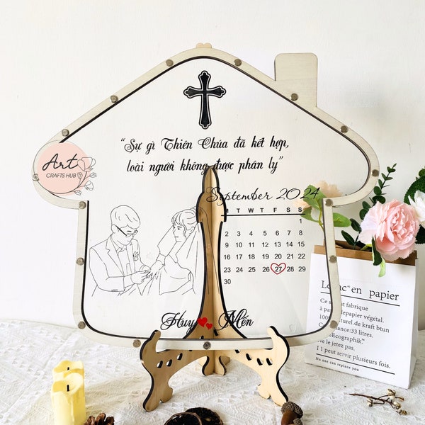Engraved Signature Dropbox, House-Shaped Wedding Guestbook: A Charming Addition for a Christian Wedding Celebration, House Wooden Sign