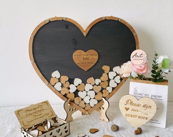 Personalized Funeral Guest book, Funeral Guest Book Alternative, Custom Wooden Memorial Guest Book, Remembrance Guest Book Tribute