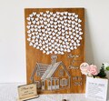 Up House With Hearts Wedding Guest Book Alternative, Custom Wedding Guest Book Sign in 3D Hearts, Rustic Wedding, Personalized Wedding Gift product logo
