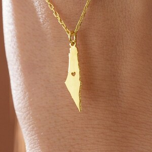 Palestine Necklace , Palestine Map Necklace , Gaza Pendant , Arabic