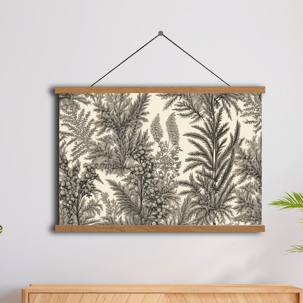 Botanical Textile Tapestry,Large Botanical Tapestry, Vintage Textile Art,Geometric Wall Art