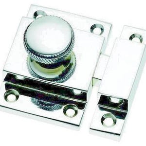 Round Knob Cupboard catch Polished Chrome