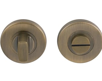 Badrumsvred och utlösningsknapp i satinerat rostfritt stål, brandklassat