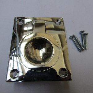 Large Rectangular Ring Pull Polished Chrome