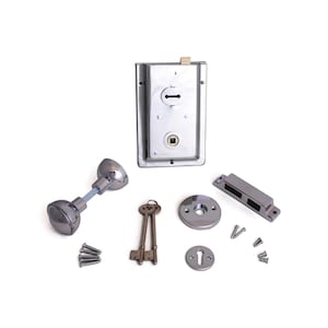 Steel 6'' Rim Lock Polished Chrome & Plastic Knob Set