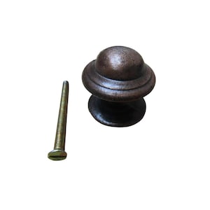 Mushroom Stepped Cabinet Knob Antique Copper 32mm Kitchen Furniture Cupboard Drawer Vintage Door Dresser Wardrobe Pull Handle