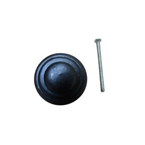 Rimmed Cabinet Knob Black Antique Kitchen Furniture Cupboard Drawer Vintage Door Dresser Wardrobe Pull Handle