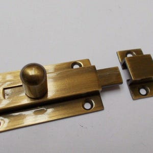 Vintage Small Knob Bolt Antique Brass