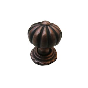 Pumpkin with Base Cabinet Knob Antique Copper 32mm Kitchen Furniture Cupboard Drawer Vintage Door Dresser Wardrobe Pull Handle