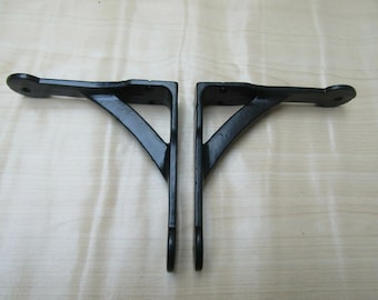 Par de soportes para estantes de extremo de centavo negro de 5''