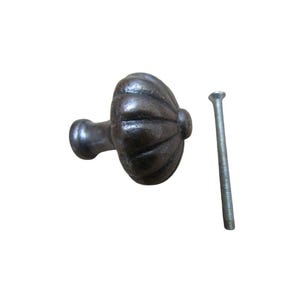 Pumpkin Fluted Cabinet Knob Antique Iron 32mm Kitchen Furniture Cupboard Drawer Vintage Door Dresser Wardrobe Pull Handle