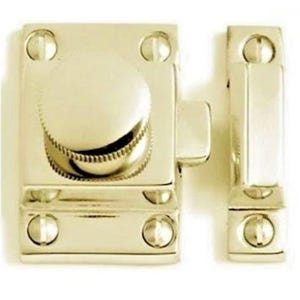 Round Knob Cupboard catch Polished Brass