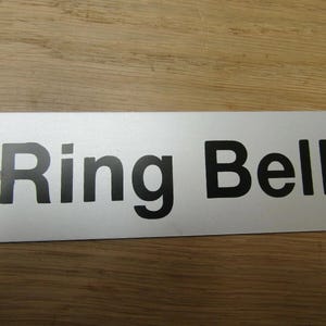 Rectangular Satin Aluminium Ring Bell Door Sign