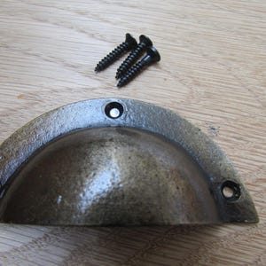 Cast Iron Small Victorian Cup Pull Handle Antique Brass Kitchen Vintage Furniture Drawer Pulls