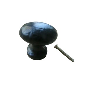 Old Hill Hammered Oval Cabinet Knob Black Antique 38mm Kitchen Furniture Cupboard Drawer Vintage Door Dresser Wardrobe Pull Handle