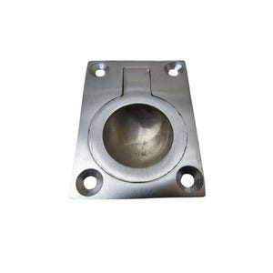 Large Rectangular Ring Pull Satin Chrome