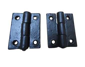 Par med 2-tums gjutjärnsgångjärn i svart antik