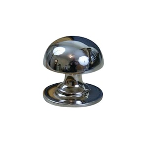 Mushroom Solid Brass Cabinet Knob Polished Chrome 32mm Kitchen Furniture Cupboard Drawer Vintage Door Dresser Wardrobe Pull Handle