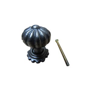 Pumpkin with Base Cabinet Knob Antique Iron 32mm Kitchen Furniture Cupboard Drawer Vintage Door Dresser Wardrobe Pull Handle