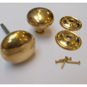 Rim Cottage Knob Set Natural Brass 65mm Vintage Style Rim Lock Handles Pair