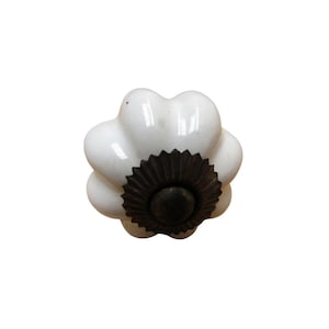 White Ceramic Pumpkin Cabinet Knob 40mm Kitchen Furniture Cupboard Drawer Vintage Door Dresser Wardrobe Pull Handle