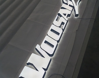 Custom Backlit Business Sign, LED Frontlit Sign, Light UP Salon Sign, Reception Wall Logo Sign, 3D Acrylic Letters Sign
