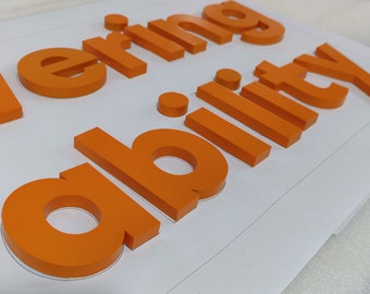 Acrylic Adhesive Letters, Laser Cut Acrylic Letter, Color Painted Letters Sign, 3D Letters Signages, Interior Decor Sign Letters, Brand Name