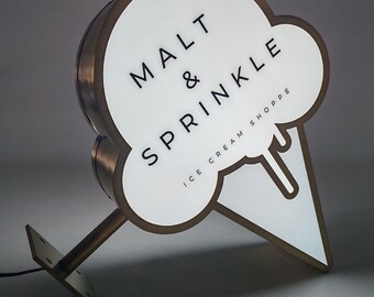 Circle Double Sided Lightbox Sign, Cafés Shops Lighted Signboard, Bars & Restaurants LED Signs, Ice Cream Shop Sign, LED Wall Blade Sign