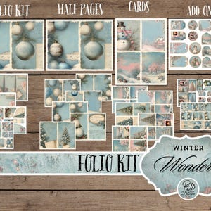 christmas junk journal folio kits Christmas folio kit Junk Journal Christmas Mini Project Junk Journal Folio Paper Craft Folio Kit Printable