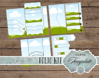 Slider folio Junk Journal Folio Canva Template Kit Digital slider tag pocket junk journal Ephemera canva template Printable Folio journal