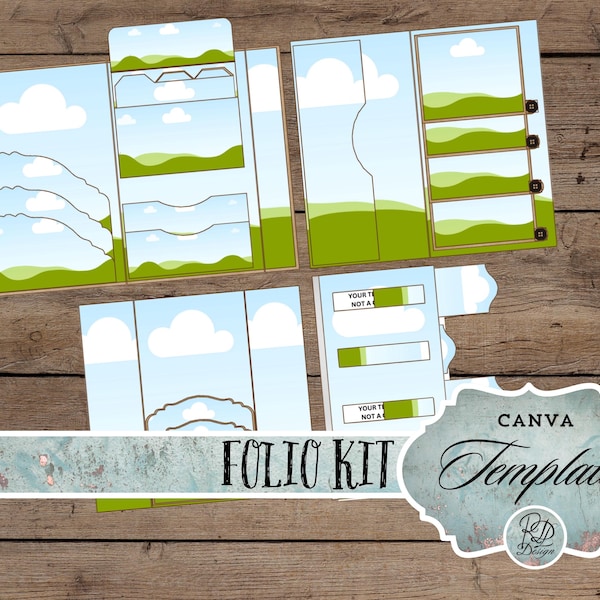 Slider folio Junk Journal Folio Canva Template Kit Digital slider tag pocket junk journal Ephemera canva template Printable Folio journal