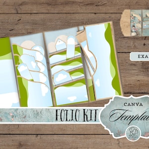 Folio template junk Journal folio Junk journal Canva template kit folio junk journal frames Kit Mini Project Folio junk journal folio kit