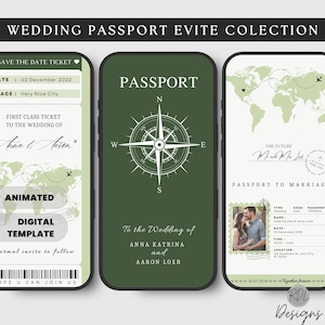 Destino verde esmeralda Casamento Destino verde oliva Evite casamento Viagem Convite temático Aventura Casamento Evite convites no exterior