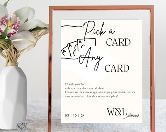 カードを選んで結婚式のゲストブックサイン トランプのゲストブックサイン カードを選んで任意のカードのゲストブック結婚式のサイン トランプのサインテンプレート