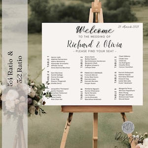 EDITABLE Wedding Seating Chart Template Modern Minimalist Our Favorite People Wedding Table Plan Editable Instant Download Modern Weddings