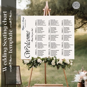 Minimalist Wedding Seating Chart Template INSTANT DOWNLOAD Modern Simple Wedding Plan Sign Printable Find Your Seat Sign Modern Wedding