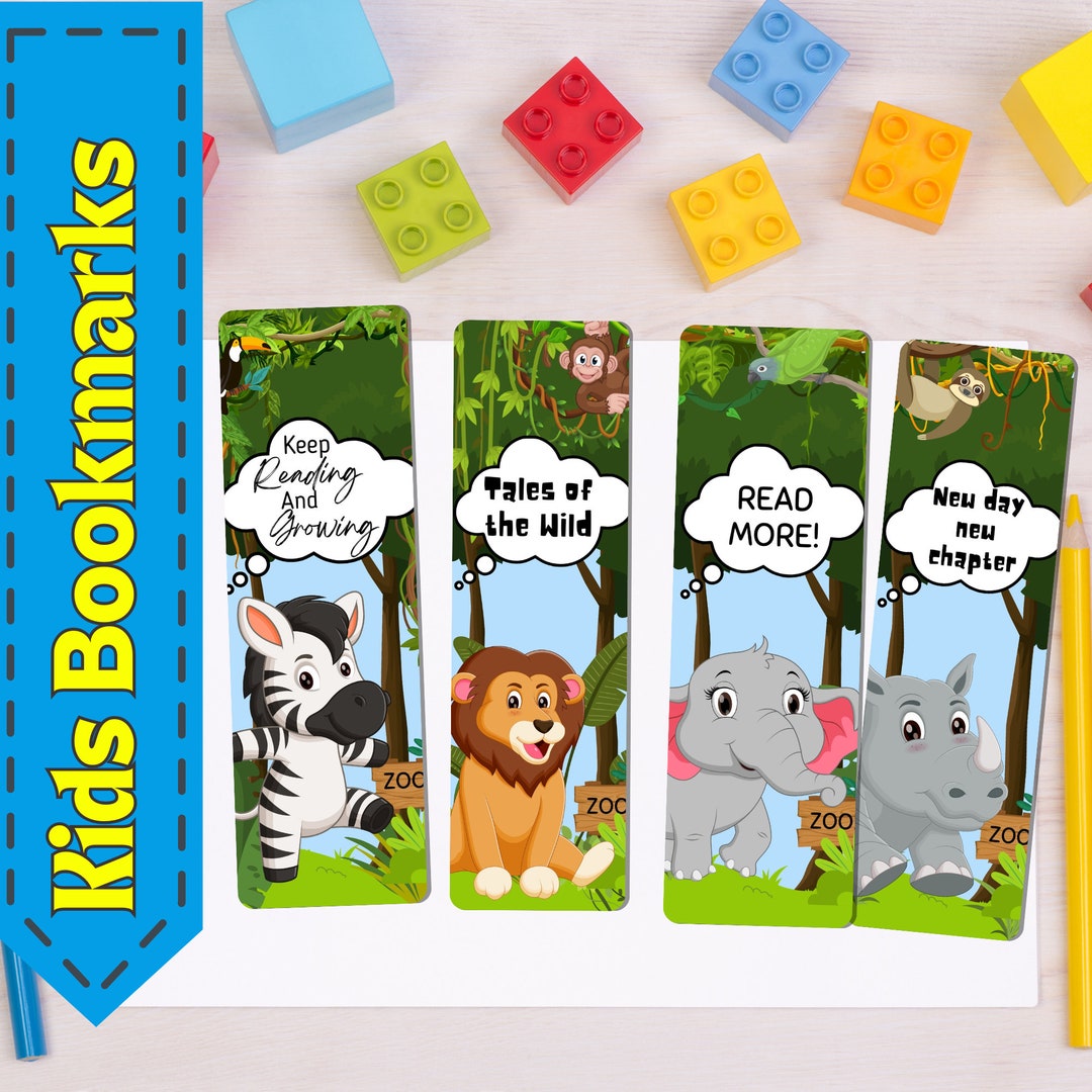 Printable Zoo Animal Bookmarks for Kids Cute Animals for Book Lover