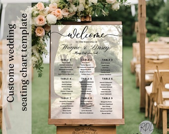 Seating Plan | | Wedding Seating Chart Template | Find Your Seat | Editable Template | Party Decorations