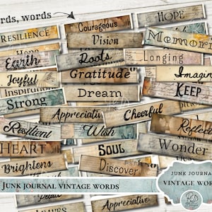 junk journal Vintage words Kit Printable words junk journal vintage Victorian word kit word ephemera vintage journal ephemera word Victorian