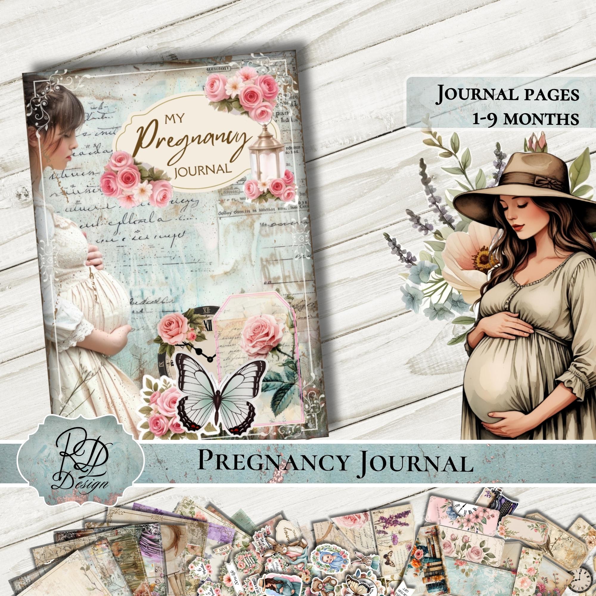 Printable Baby Pregnancy Journal Kit DIY Journal Ephemera Pocket Tags ...