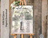 Photo Seating Chart seating plan Photo Wedding Seating Chart find Your Seat editable Template seating template wedding canva seating temp