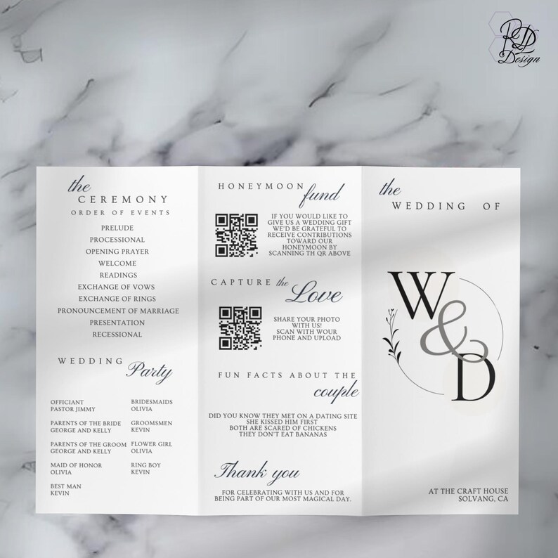 Trifold Wedding Program Template Seating Chart, Wedding Seating Chart ...