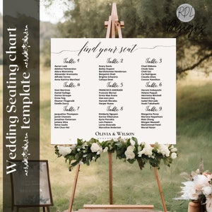 Minimalist Seating chart Modern Wedding Seating Chart Alphabetical Seating Chart Our Favorite People Poster template wedding Seating Plans
