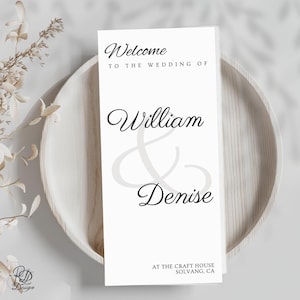 Trifold wedding program trifold template Seating chart wedding seating chart program template wedding timeline wedding program download