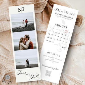 Photo Strip Save The Date Modern Save The Date canva Template save The Date Template With Photo minimalist Save The Date Download